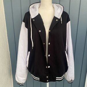 Black and White Hooded OHO Jacket